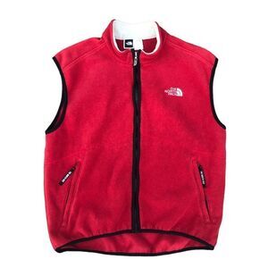 Vintage The North Face Fleece Jacket Vest Red Large